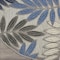 Homeroots 8 ft. Round Gray & Blue Leaves Indoor & Outdoor Area Rug 384876 - alternate 3
